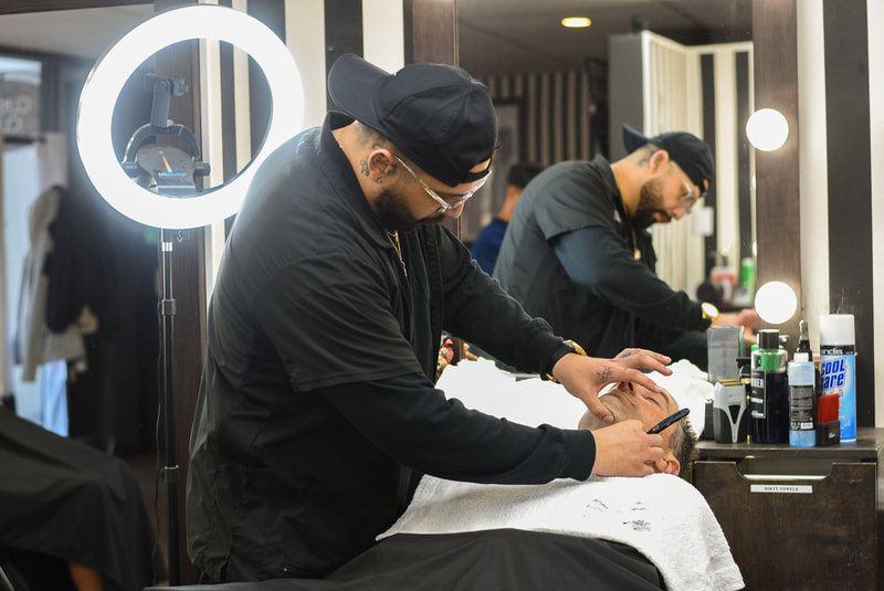 Hot towel shave example