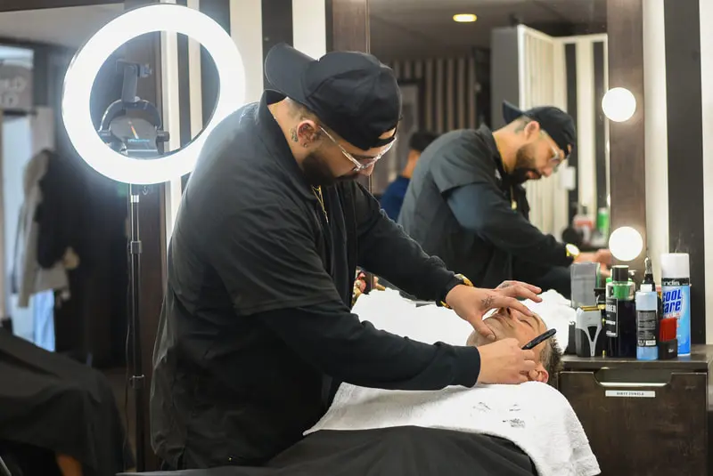 Hot towel shave example
