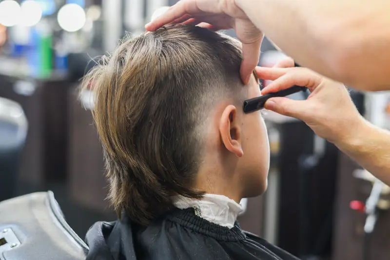 Kids haircut in the chair